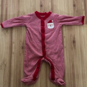Santa Knit Snap Onesie